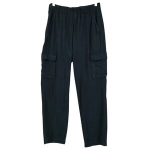 Gap Cargo Pant S Wom 28x28 Black Elastic Waist Cotton Lyocell Utility Loungewear